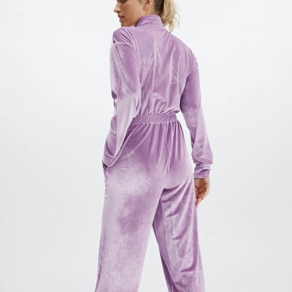 NWT Fabletics | Velour Zip-Up Wide Leg Onesie - Picture 2 of 13